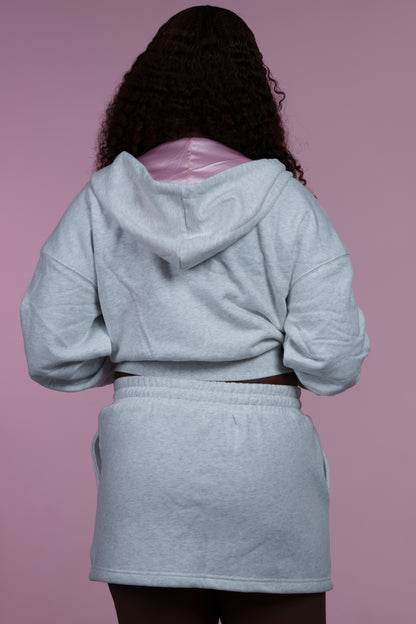 Off -duty Cropped Hoodie (Gray)